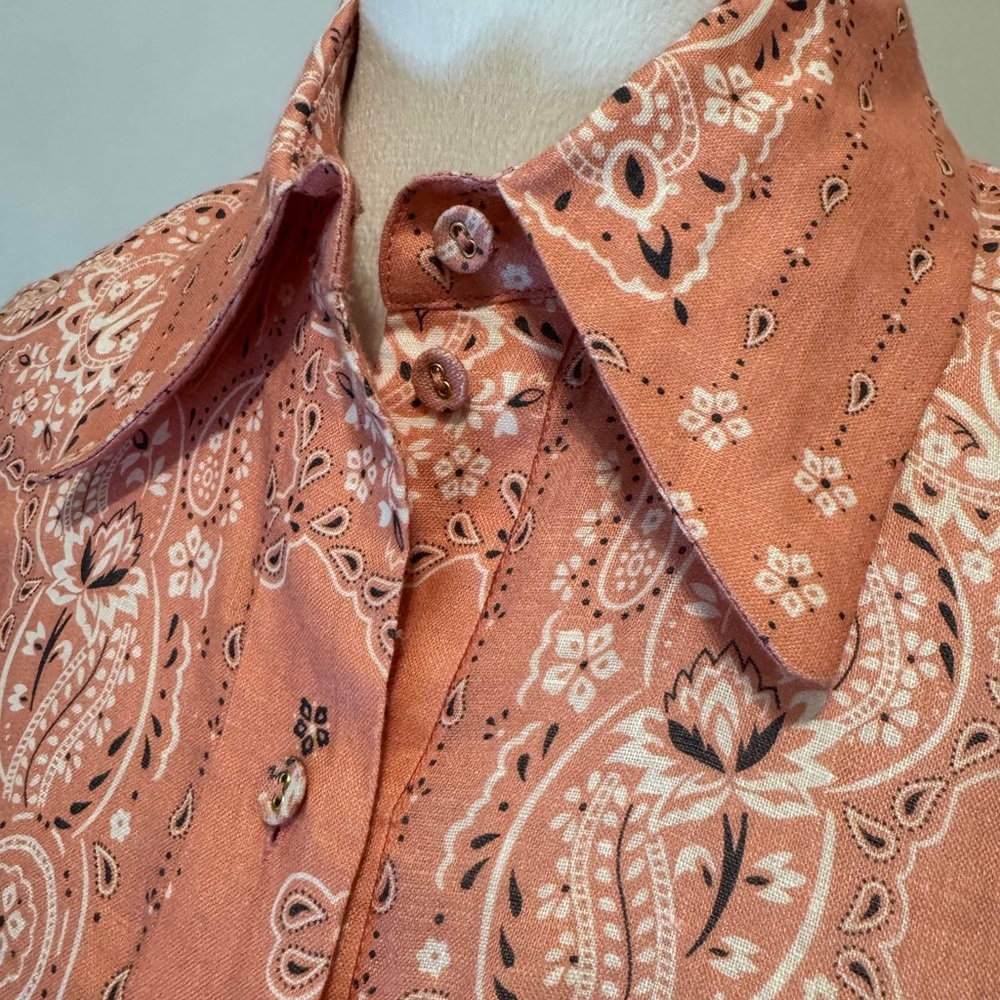 ZIMMERMANN Heathers Bandana Linen Paisley Shirt Dress - Picture 6 of 15